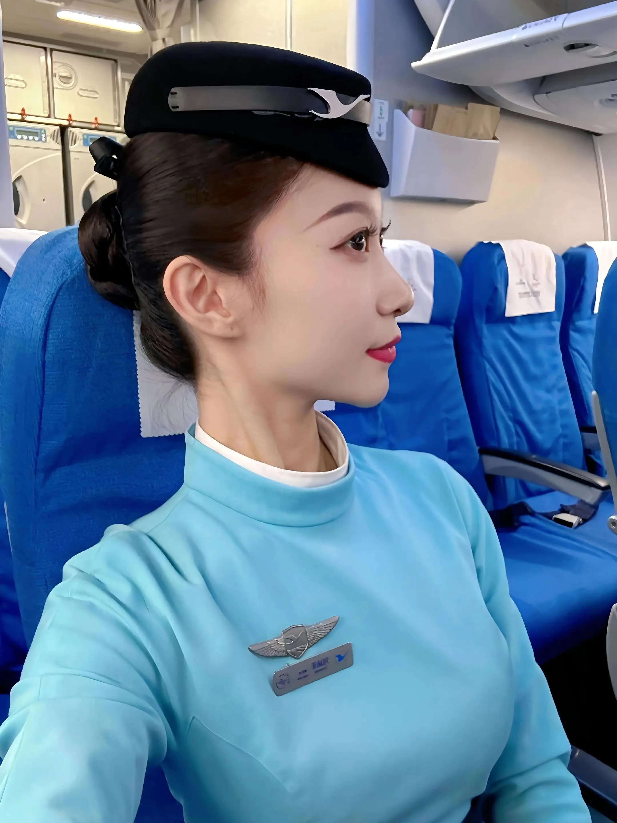 完美身材的空姐。