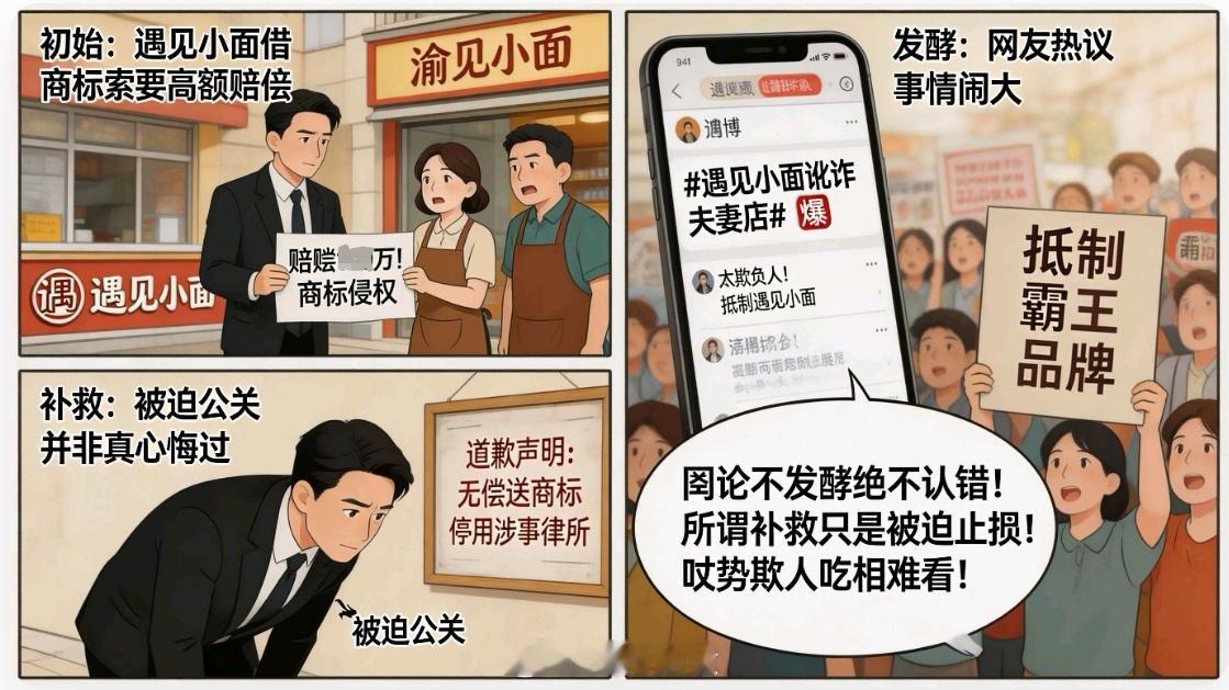 遇见小面创始人就商标风波致歉【舆论不发酵绝不认错，所谓善意补救纯粹是被迫止损】遇