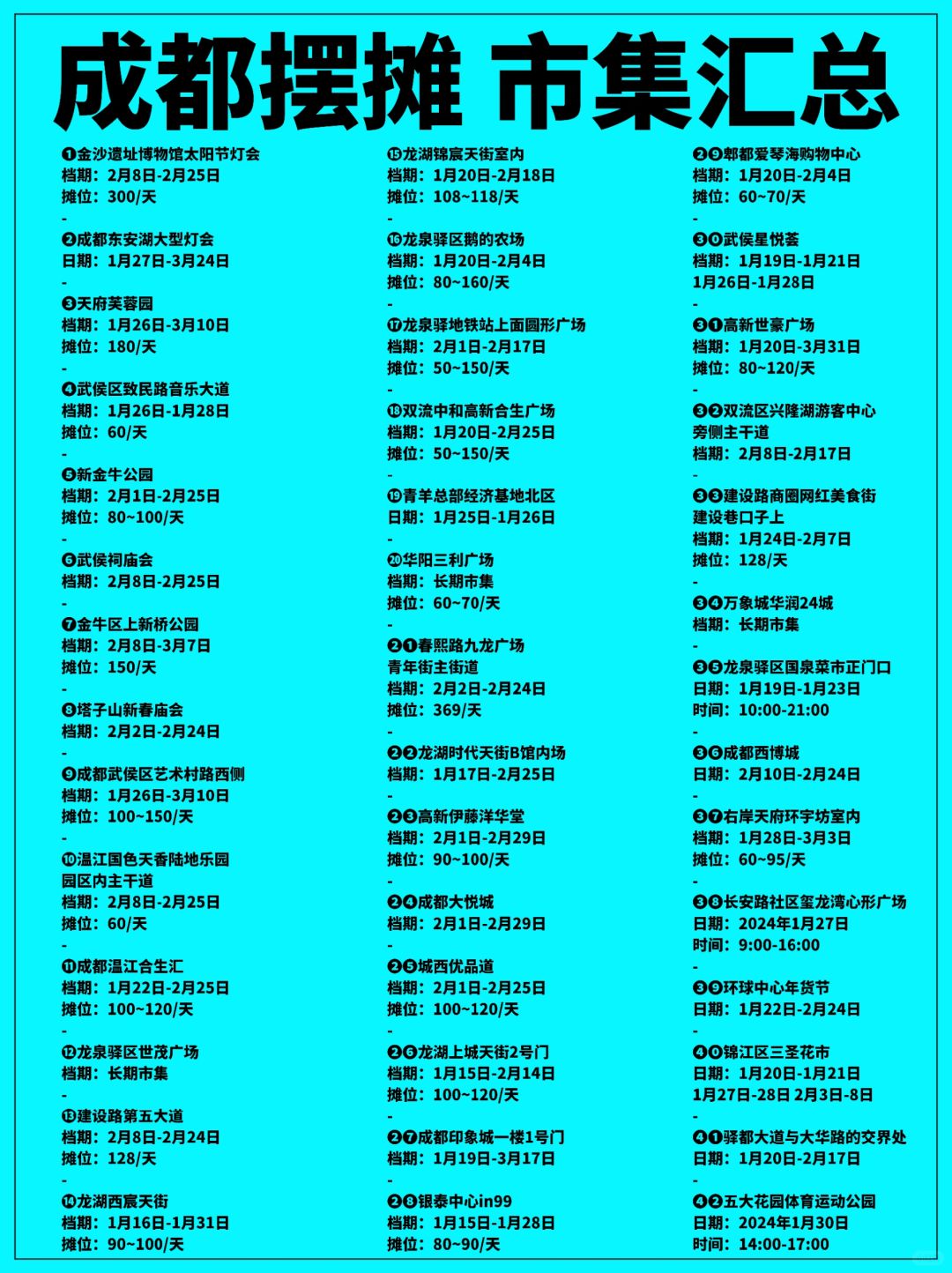 成都摆摊，市集大汇总❗️后悔没早点知道！