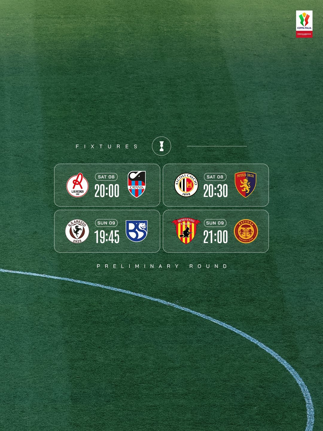 🇮🇹🏆 意大利杯资格赛：维琴察 🆚 卡塔尼亚 8月9日2:00阿斯科利 