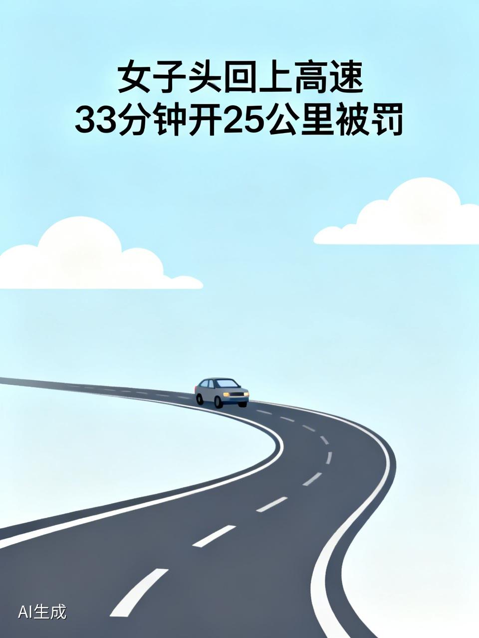 女子头回上高速，33分钟开25公里。很明显就是龟速行驶，这不仅害人还害己。所以，
