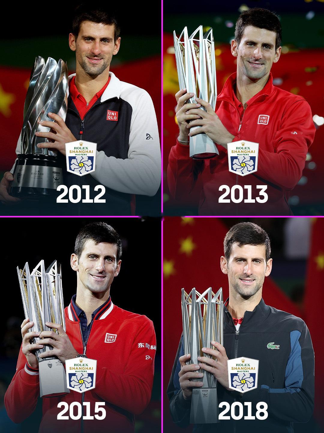 德约科维奇保持着上海大师赛最多冠军头衔的记录 🏆🏆🏆🏆大师聚申城德约科维