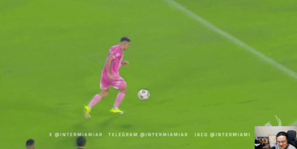 梅西助攻贝尔特拉梅在上半场结束之前再次领先！迈阿密国际vs瓜亚基尔巴塞罗那