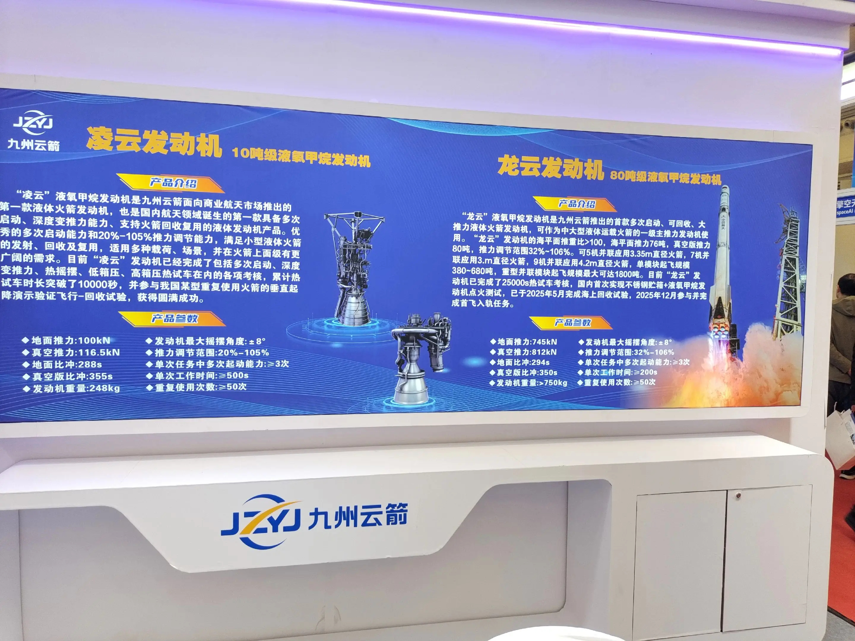 九州云箭展示板上的长征十二号甲首飞箭起飞画面首见 