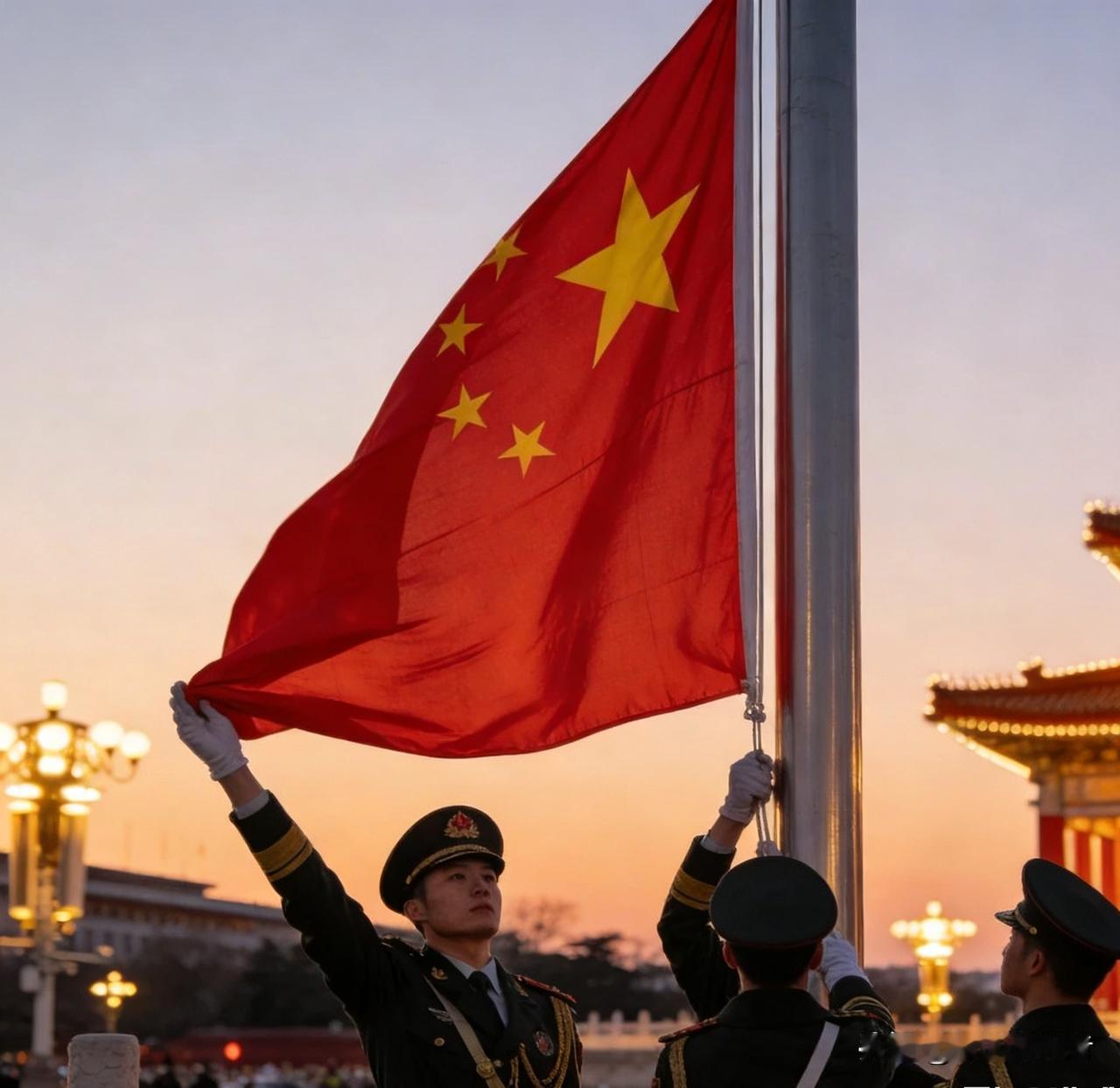 破防！2026年1月5日16:55天安门降旗，护卫队铿锵步伐+全场肃立，家国情怀