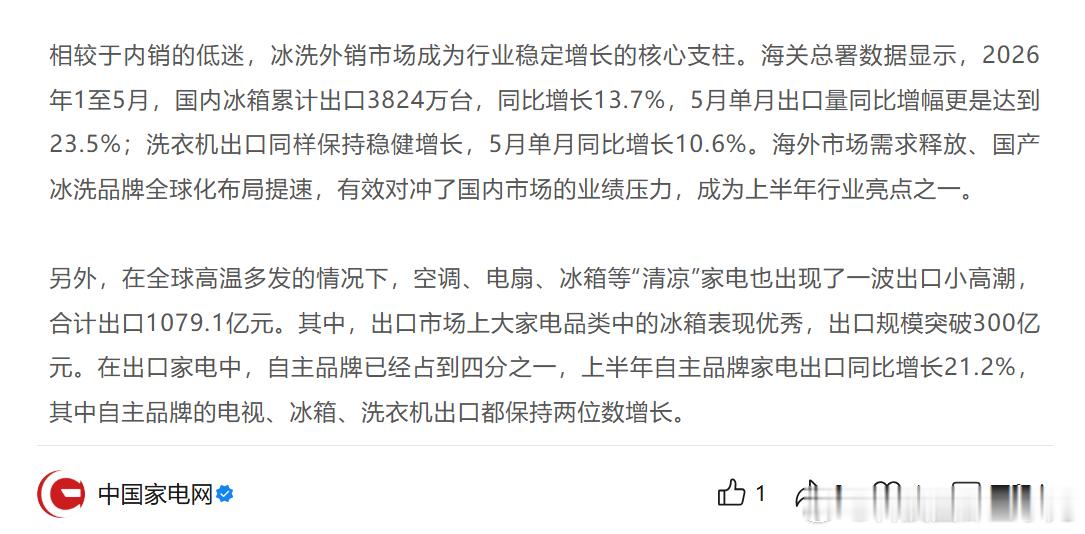 家电冰洗市场也开始“东边不亮西边亮”了。。。今年618家电大件根本没卖动啊，大促