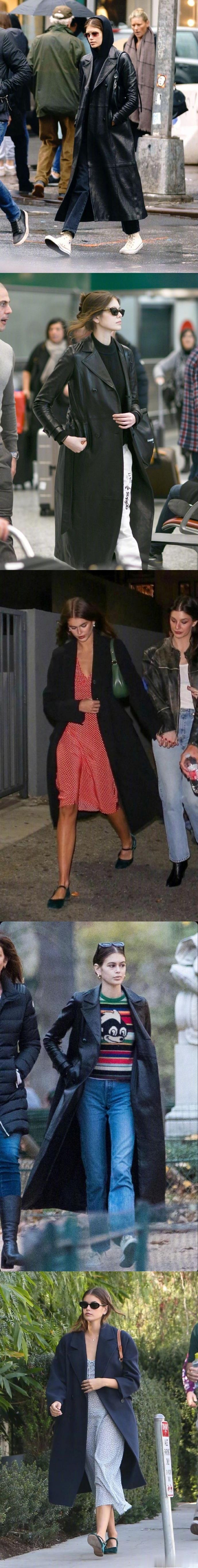 Kaia Gerber 老钱风的时髦日常，适合秋天的穿搭~

近年来流行的老钱风