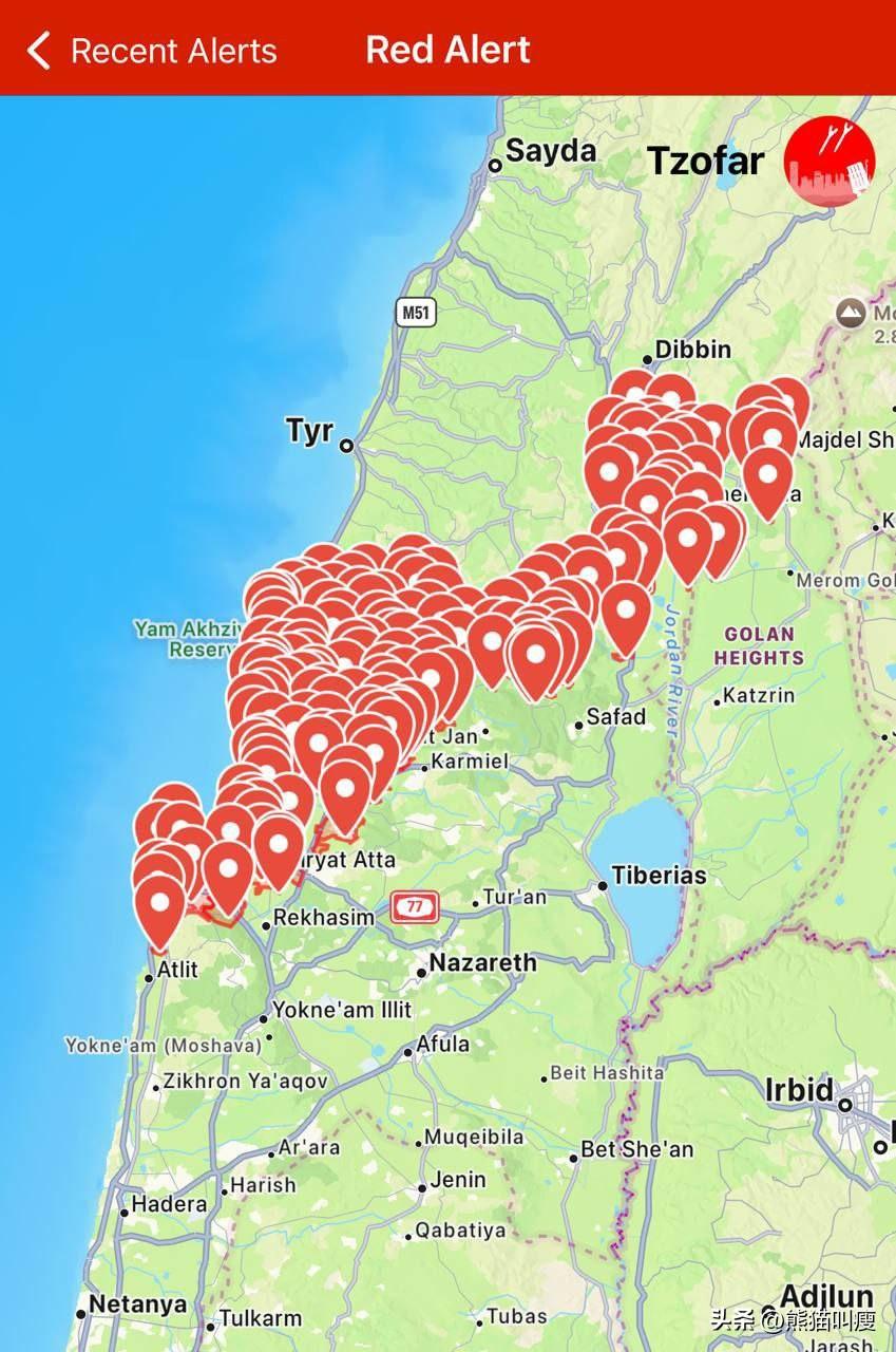 开始了：伊朗宣布反击将会“非常迅速”，目前以色列全境代表空袭的红色警报⚠️已经发