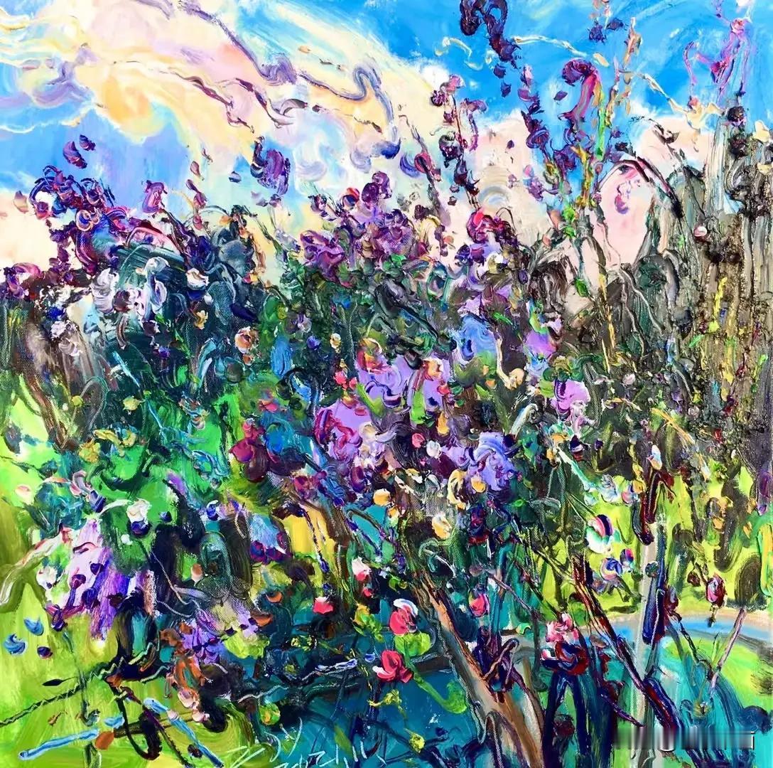 张继渝老师绘画作品欣赏
玉蝉花-布面油画-80x80cm