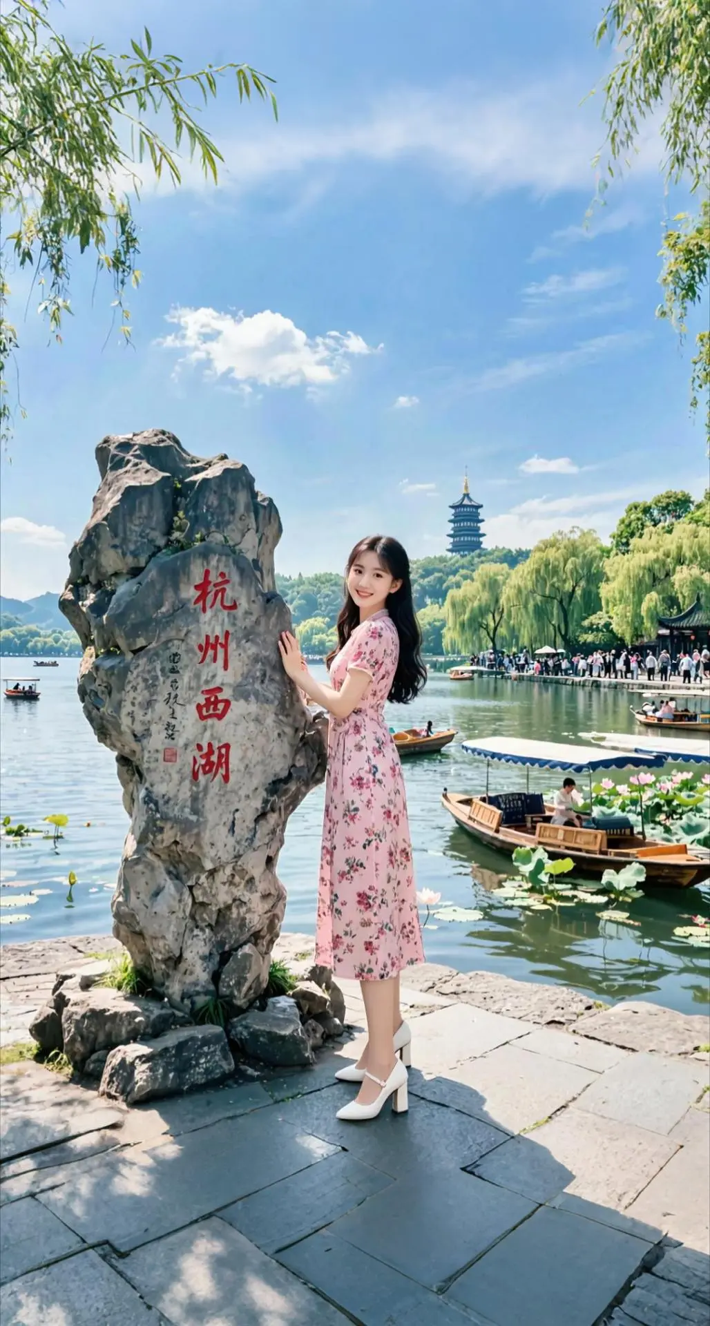 AI扩图 AI西湖情侣写真 ai创作