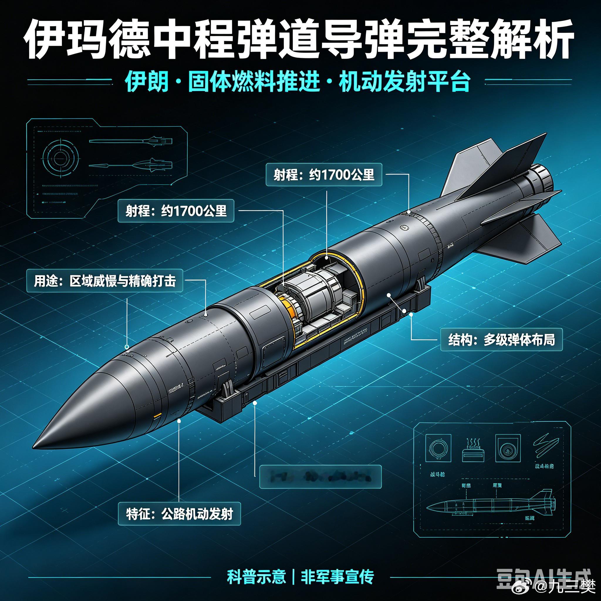 军事ai新视野 伊朗 伊玛德（Emad / 埃马德）中程弹道导弹 ai热力追踪 