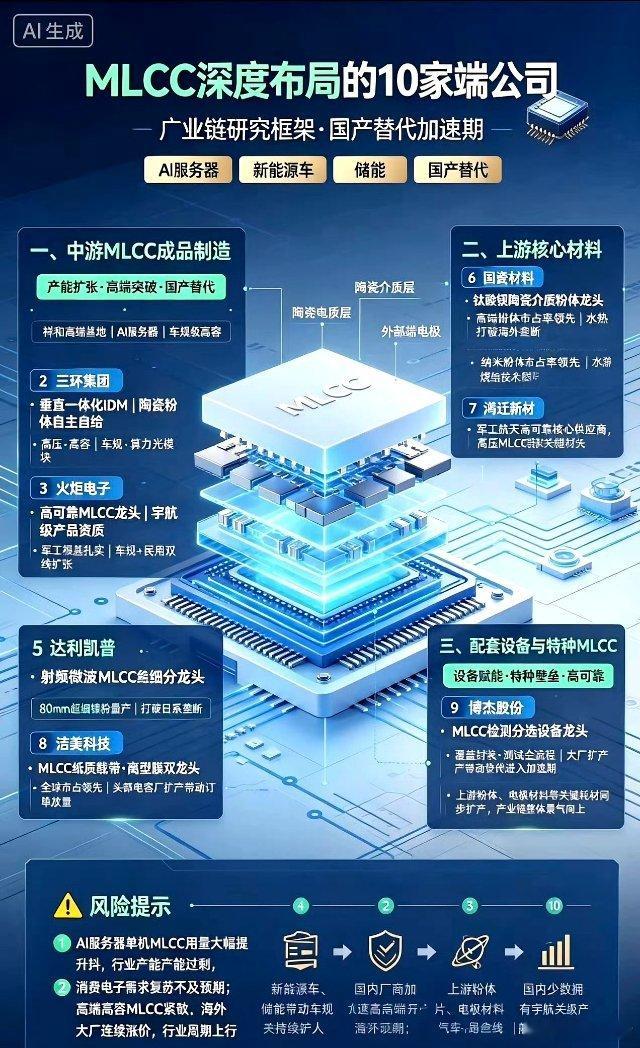 MLCC深度布局的10家公司一、中游MLCC成品制造1、风华高科国内MLCC产能