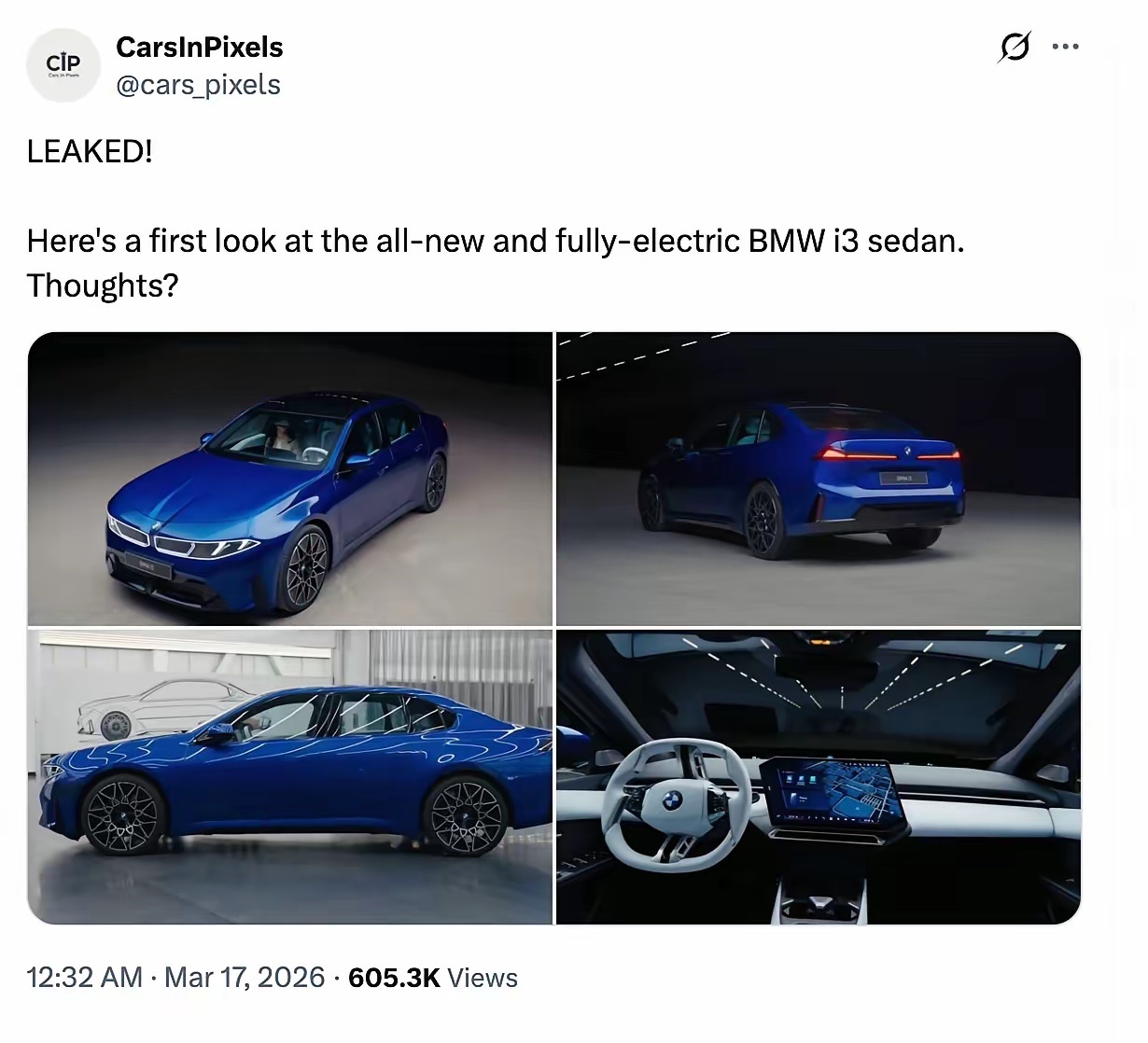 宝马全新i3长这样怎么看着有点壮实啊没有棱角，变得更加圆润了没有以前的战斗气息现