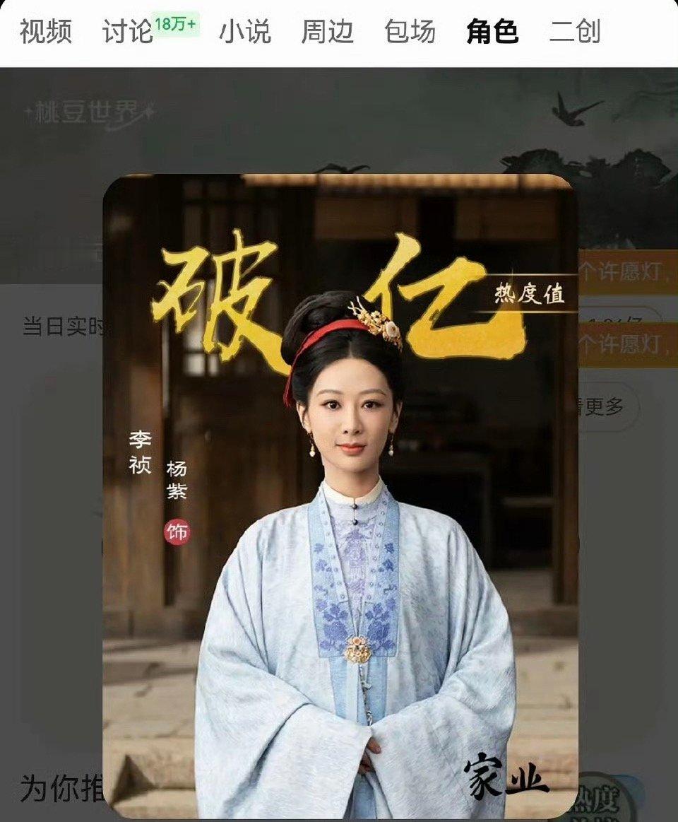 李祯热度破亿 李祯角色热度破亿 李祯角色热度破亿了