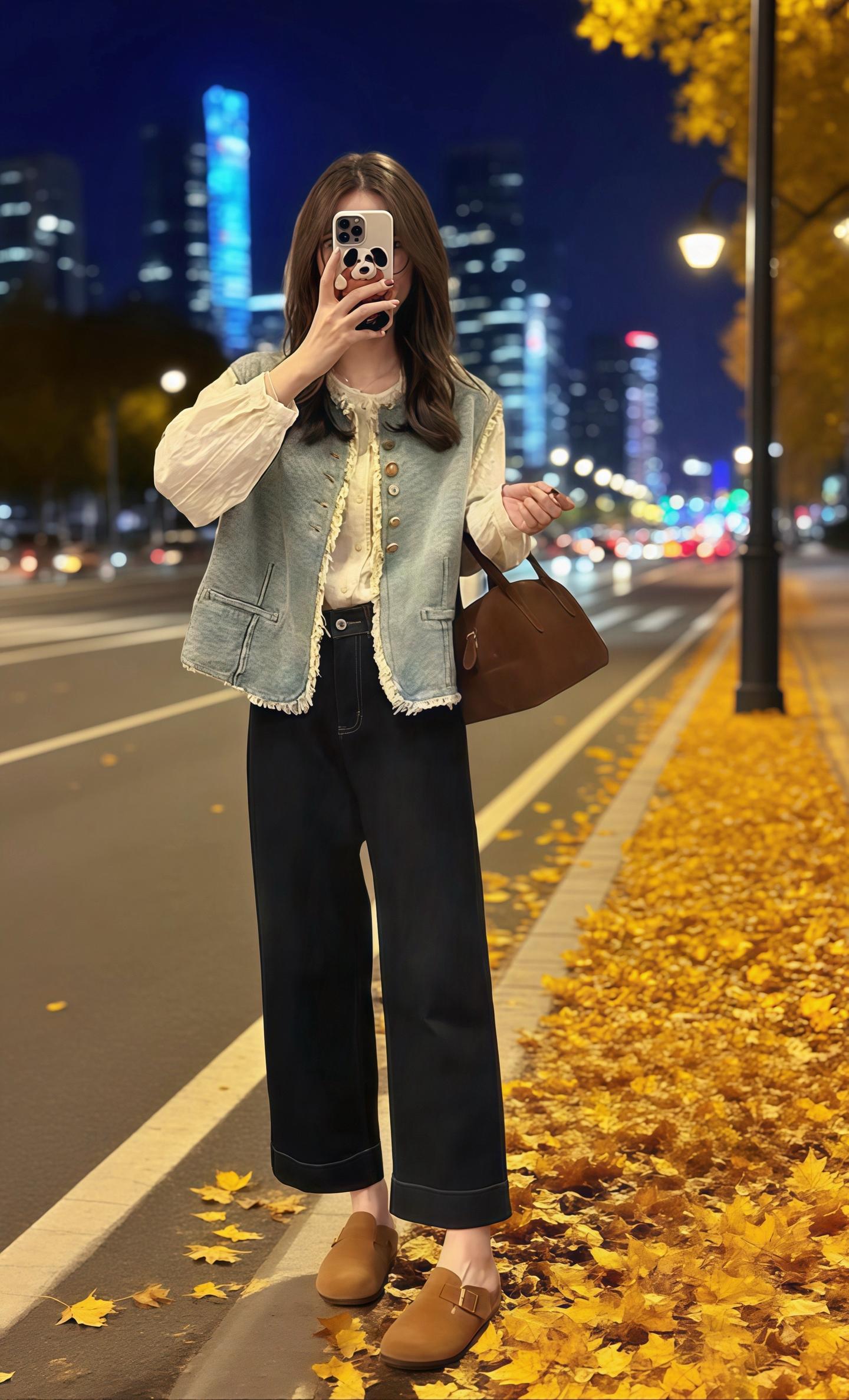 夜色如墨，城市的灯火次第亮起。林夏站在铺满金黄落叶的街边，晚风拂过，带...