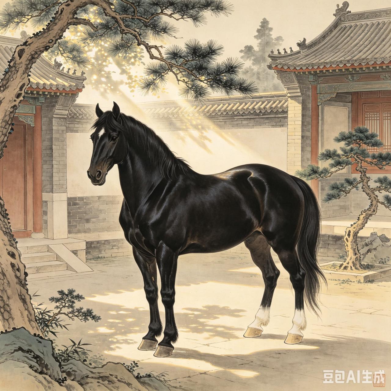 唐朝名将秦叔宝的坐骑忽雷驳

秦琼（字叔宝）有一匹战马，名叫忽雷驳。

这匹马有