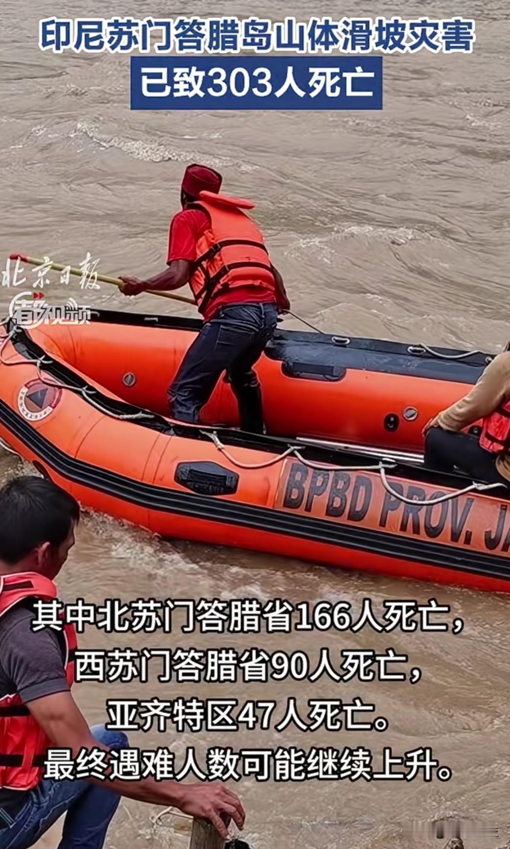 印度尼西亚近日遭遇了严重的洪水和山体滑坡灾害，截至目前已造成303人死亡，279