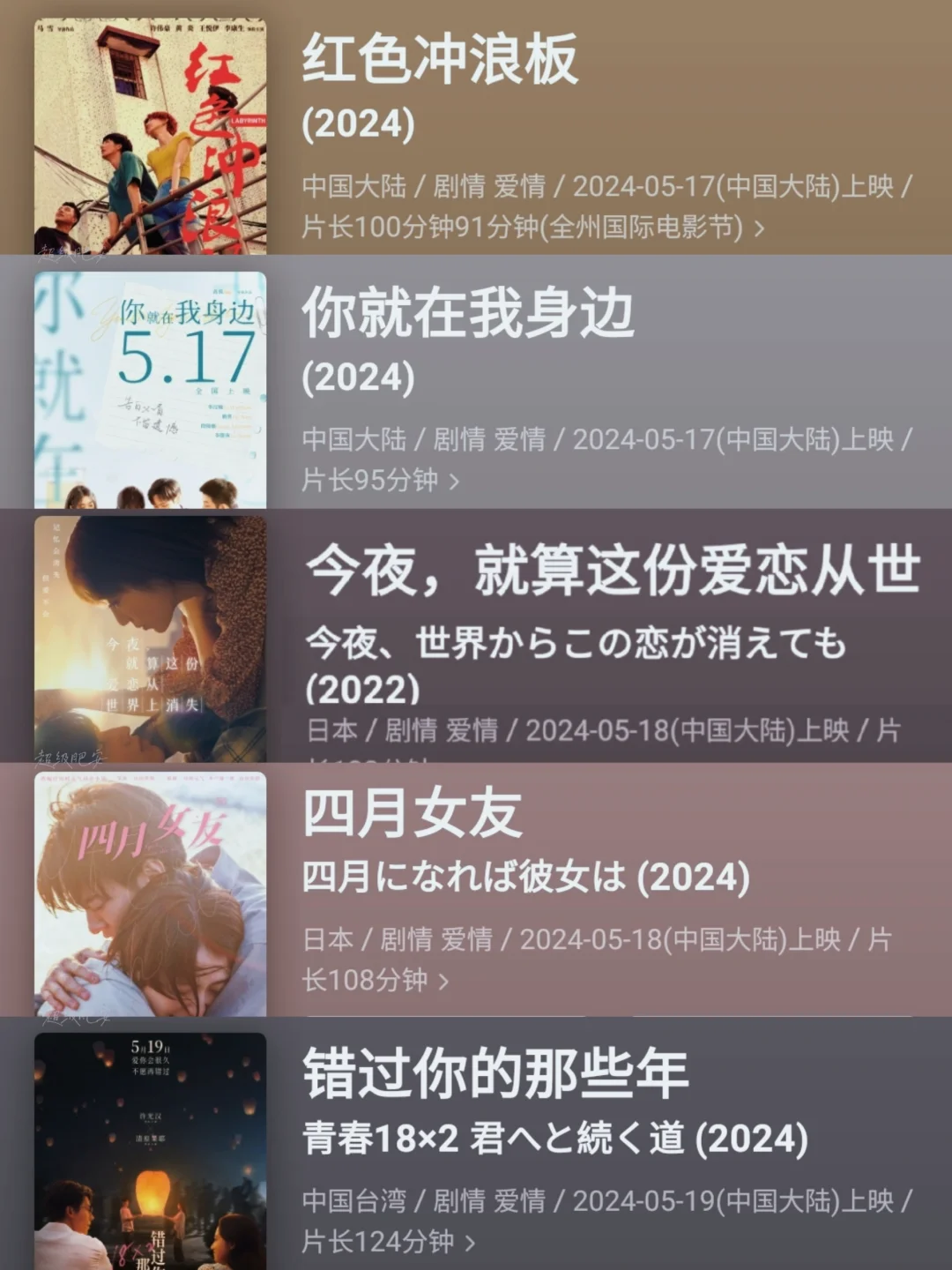 适合520看的爱情电影都在这❗今晚约会吧❗