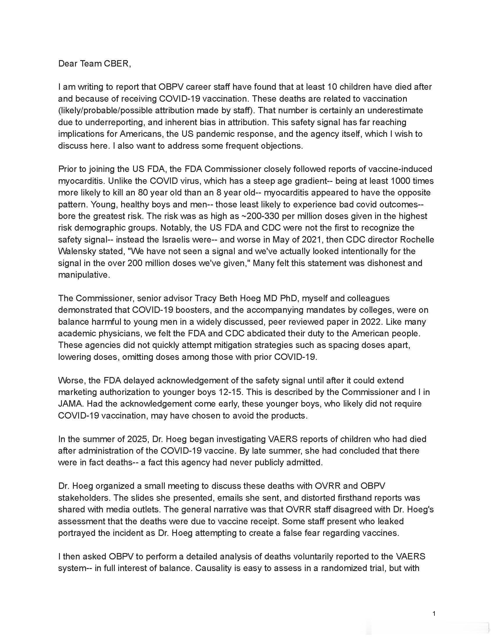 一封真实可信的邮件正在FDA内部流传。美国食品药品监督管理局现在认识到，新冠肺炎