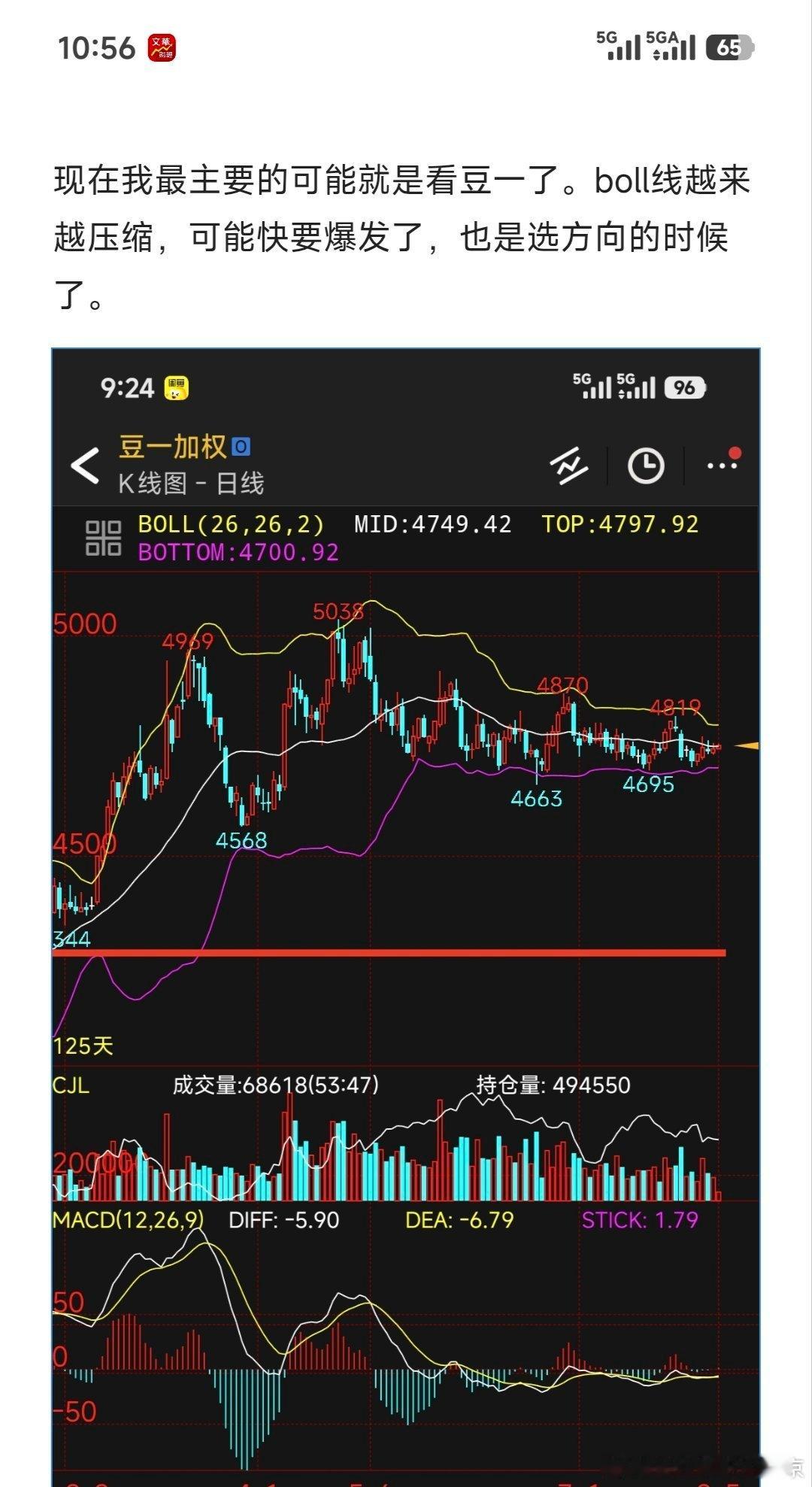 豆一豆一还是选择向上爆。本来豆一咱们之前想做空，可是那个位置最后没下来。然后就是
