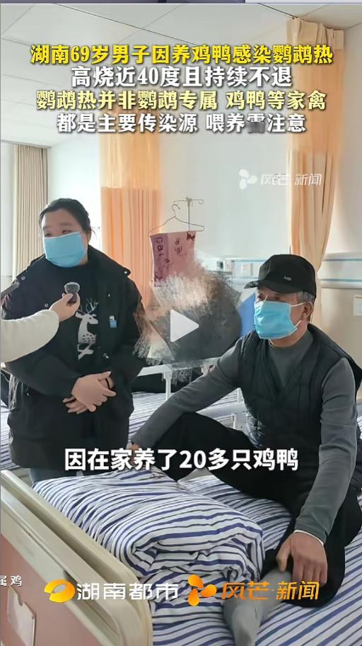 “太吓人了！”，2月4日，湖南，一69岁老人在家养鸡鸭后感觉乏力畏寒，刚开始以为