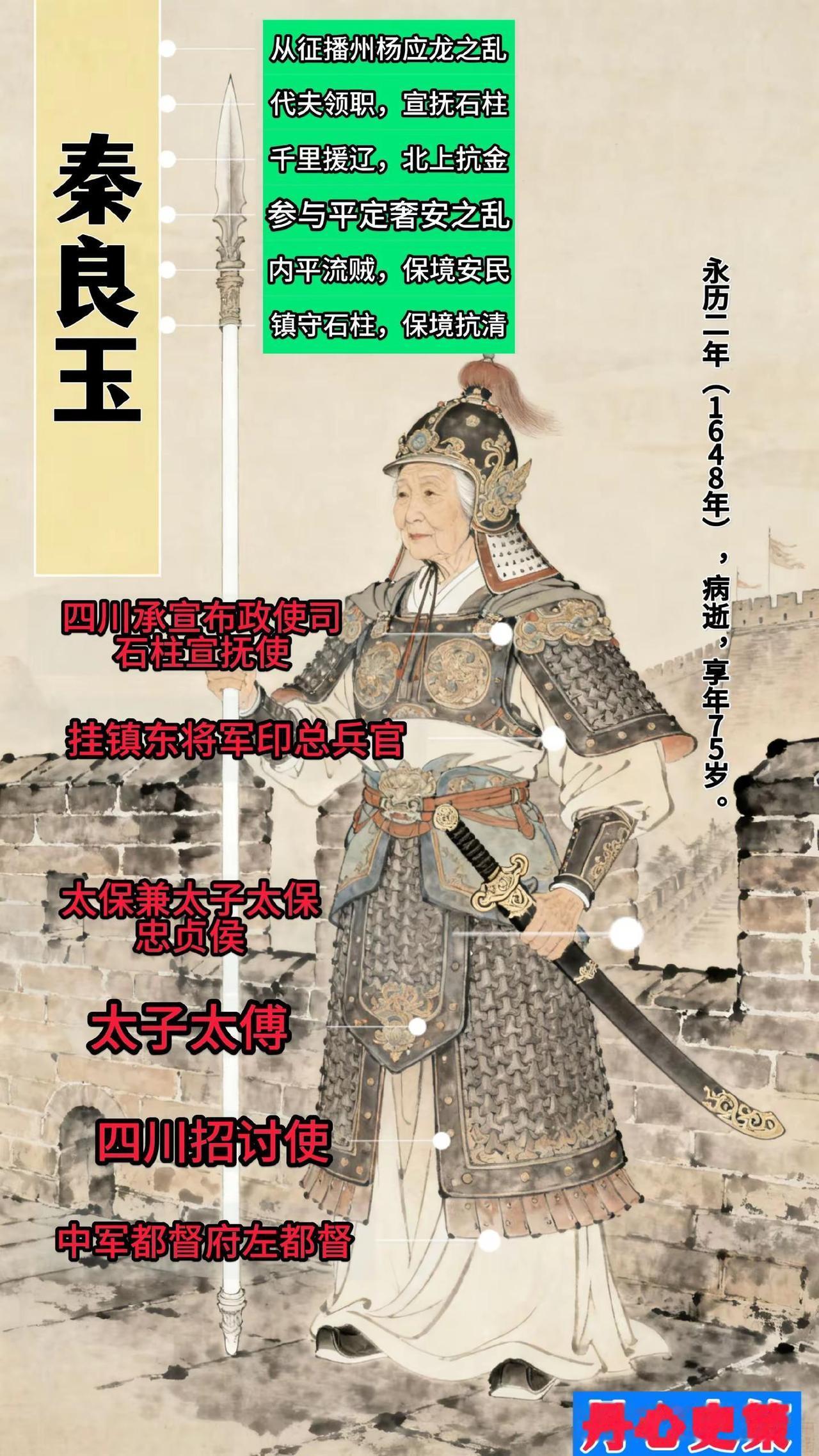 大明忠贞侯，镇东将军，石柱宣抚使。历史上唯一一位作为王朝名将被记载到正史将相列传