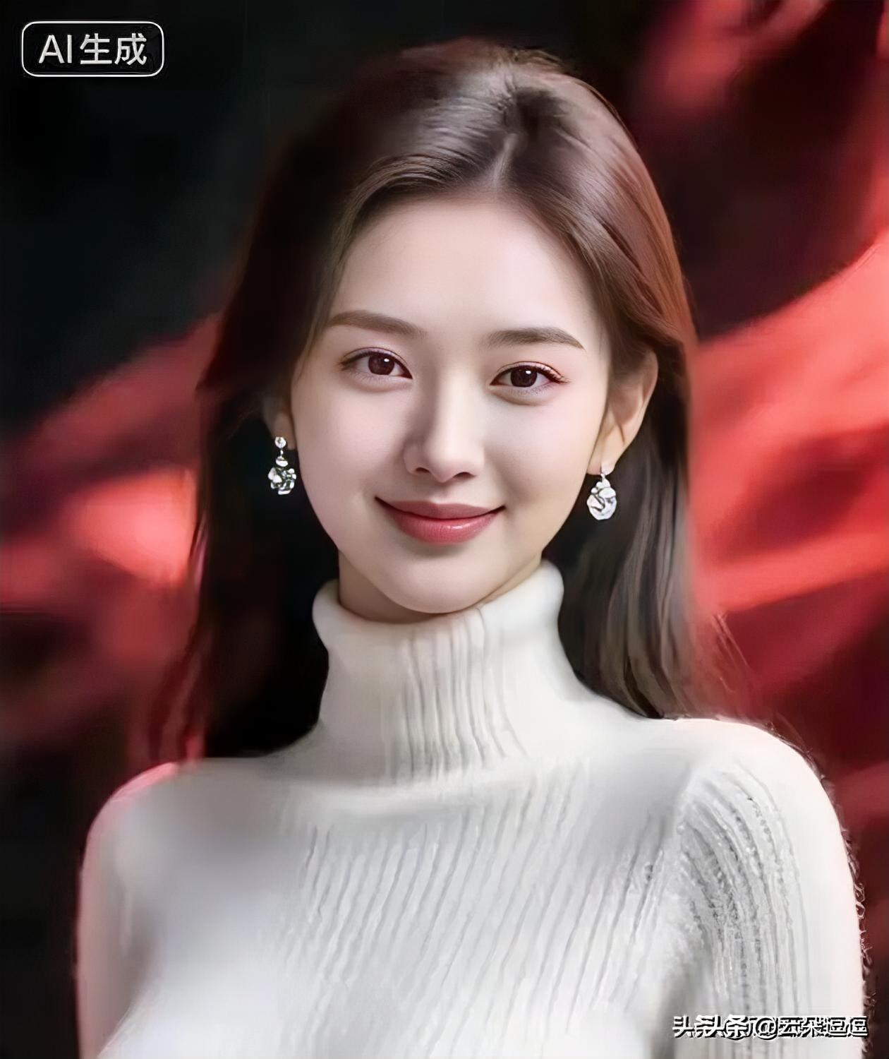 温柔微笑，优雅白衣，闪耀耳环，完美女神！🌹✨