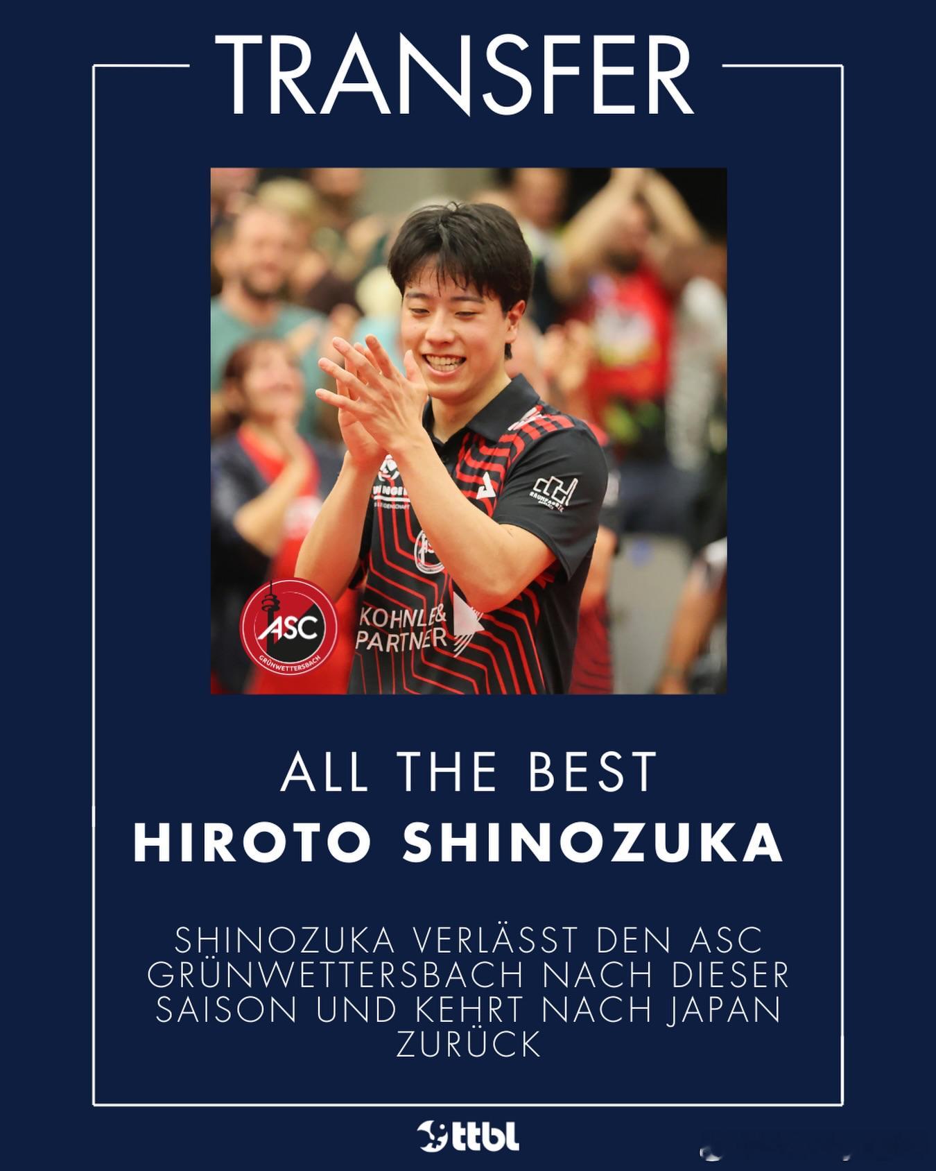 德甲联赛： 篠塚大登将在下个赛季转会，并重返日本！祝你一切顺利，Hiroto！?