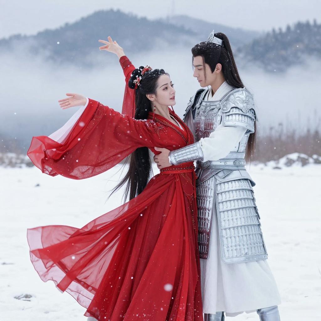 红衣踏雪舞炸场！迪丽热巴陈飞宇这CP感我先嗑为敬

皑皑白雪里，一抹红衣如火旋舞