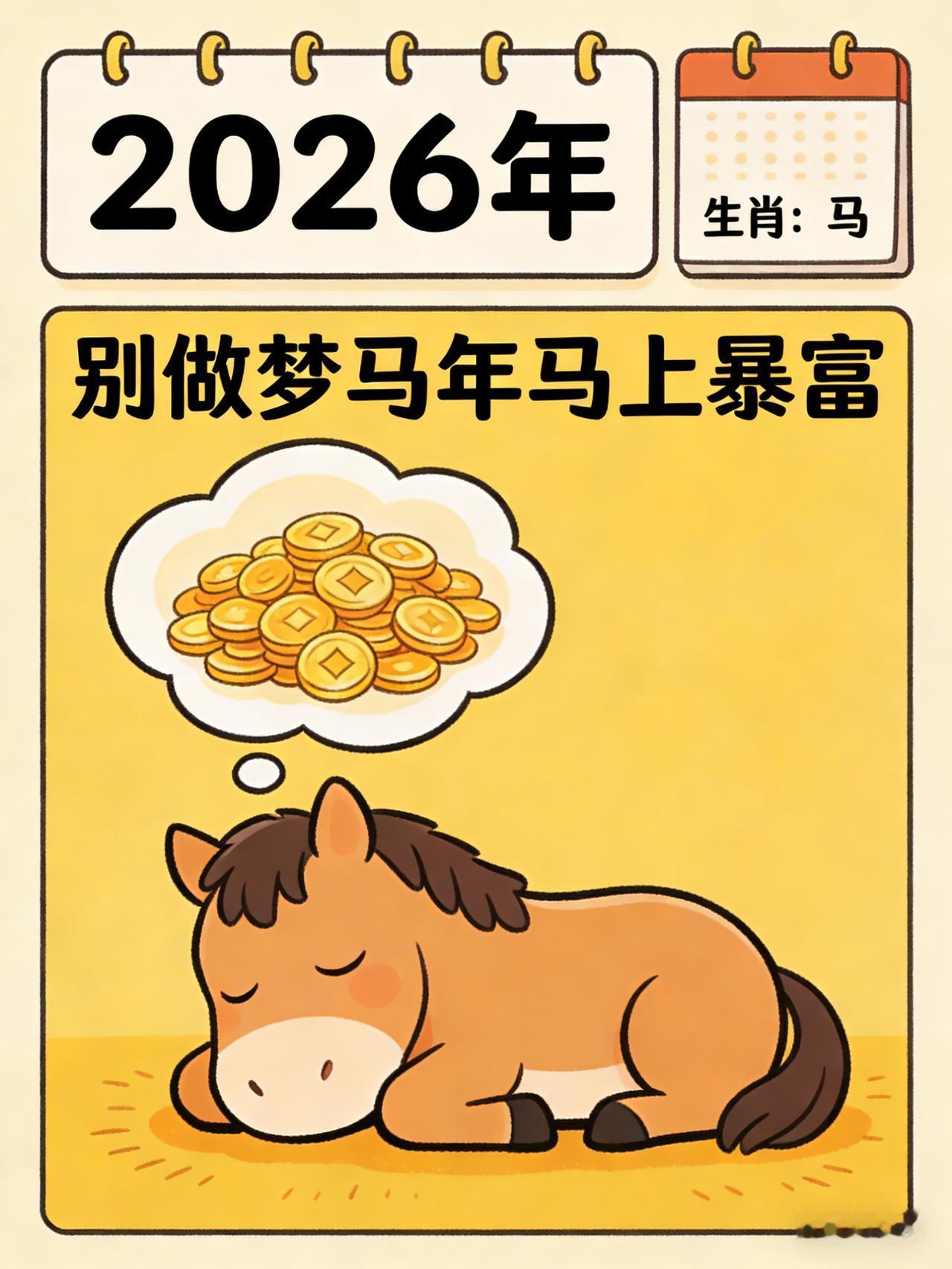 别再做梦马年真会马上暴富！2026年A股，能保住本金就是赢——
 
    别再