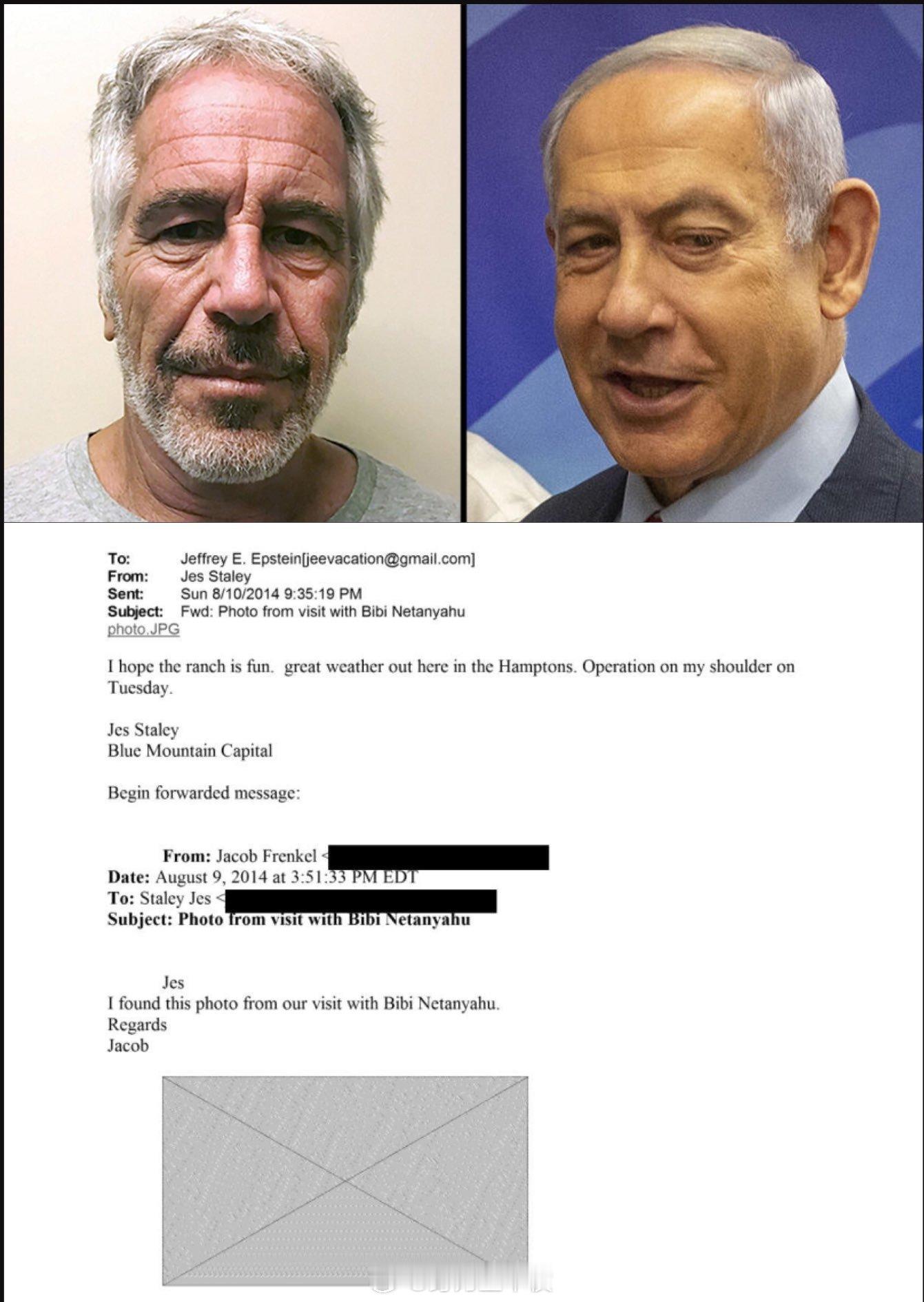 爱泼斯坦档案的新记录揭示了一封标题为“与比比·内塔尼亚胡访问萝莉岛的照片”的电子