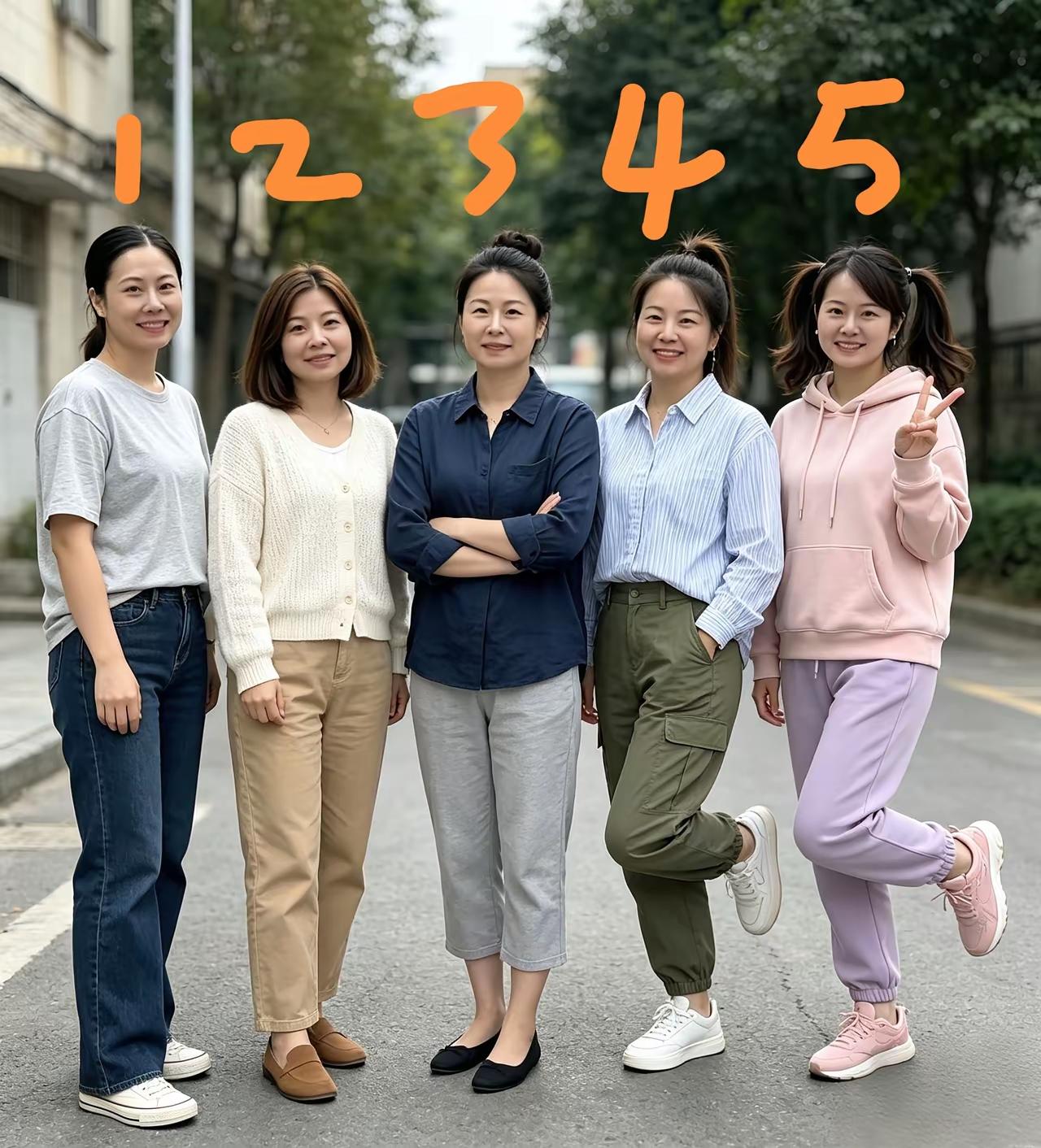 这五位剩女里头，我最钟情于5，她扎着两个牛角辫太可爱了。笑得很开心。你最钟情的是