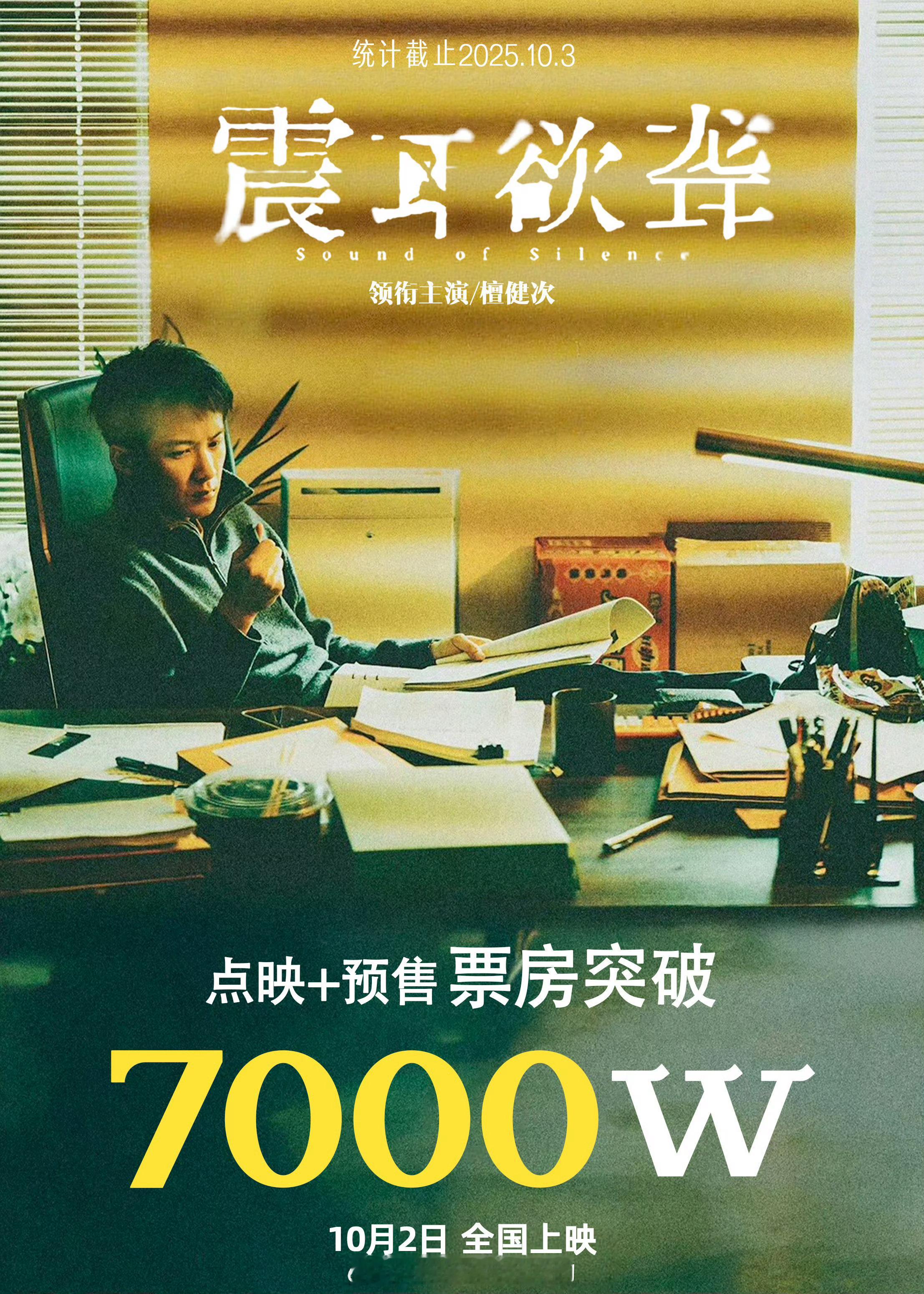 檀健次《震耳欲聋》预售票房破7000万了🎉 ​​​