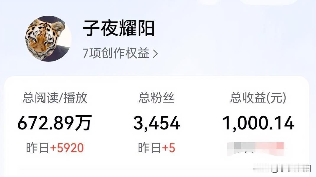 总收入今天破1000大关了，继续努力吧。