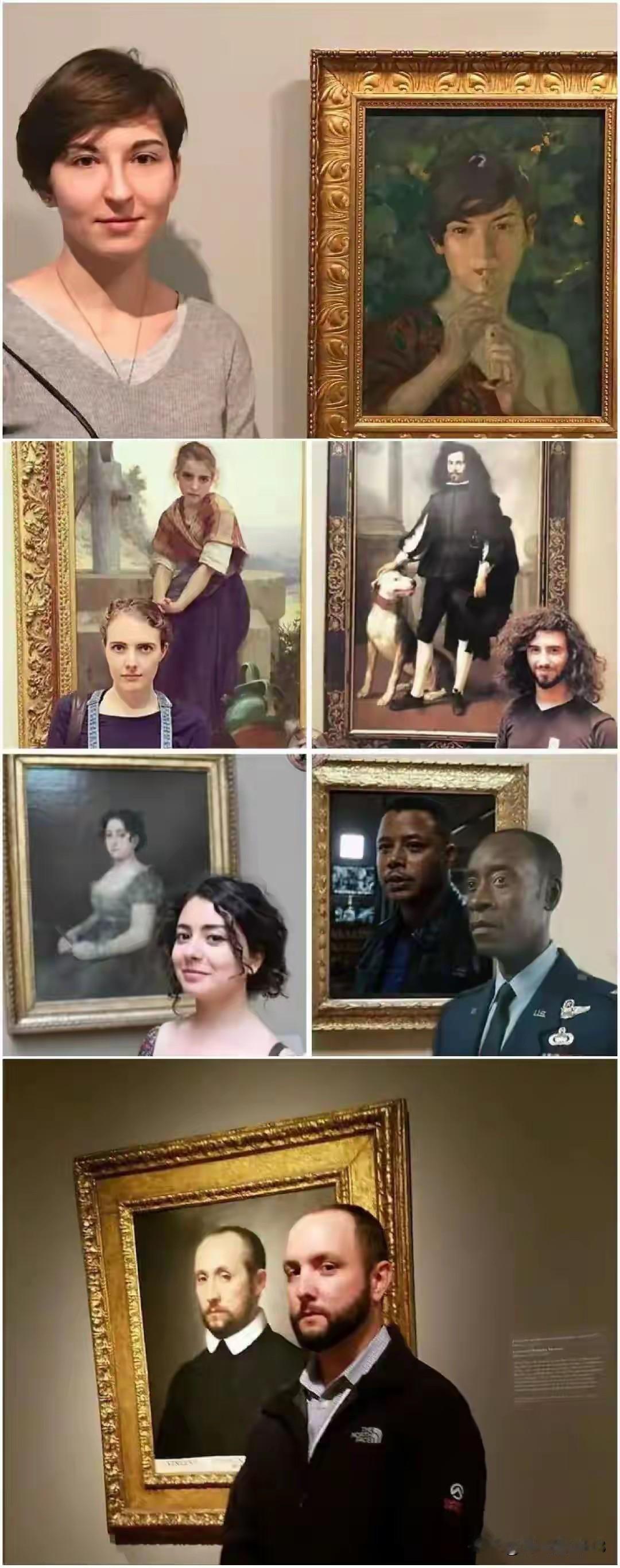 “我在古代名画中，找到了我自己。”系列。这些画中，有个人与画里的人根本不像，找出