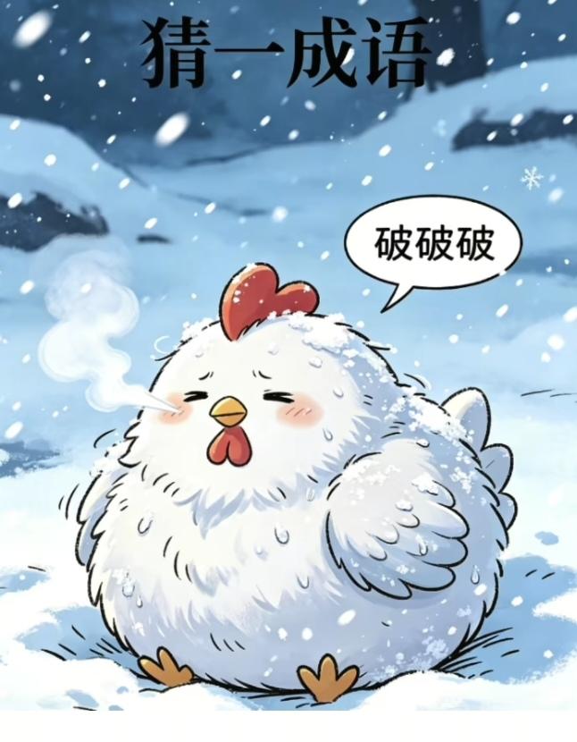 〔看图猜成语〕图中隐藏成语。你能看出来吗？拭目以待。温馨提示：谐音猜个字。