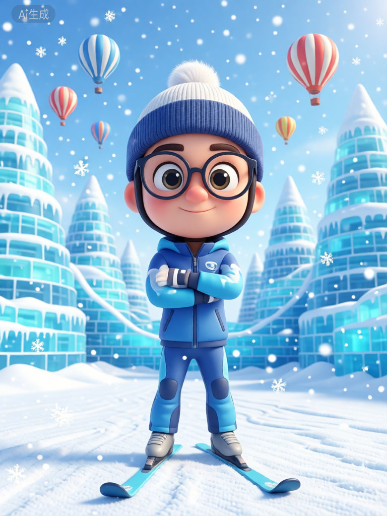 我的冬奥AI形象 之前一直不敢滑雪，靠ai过过雪瘾冬奥会厚蓄显锋芒  AI摄影棚
