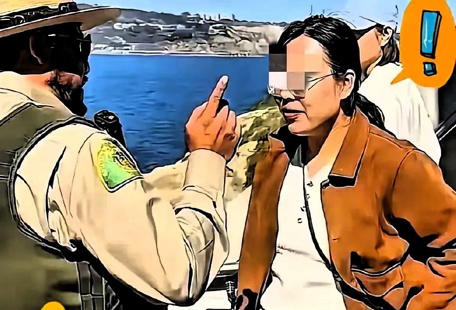 中国游客一家六口在圣地亚哥海滩玩耍时，其孩子多次用泥巴砸向海狮，被景区保安训话…