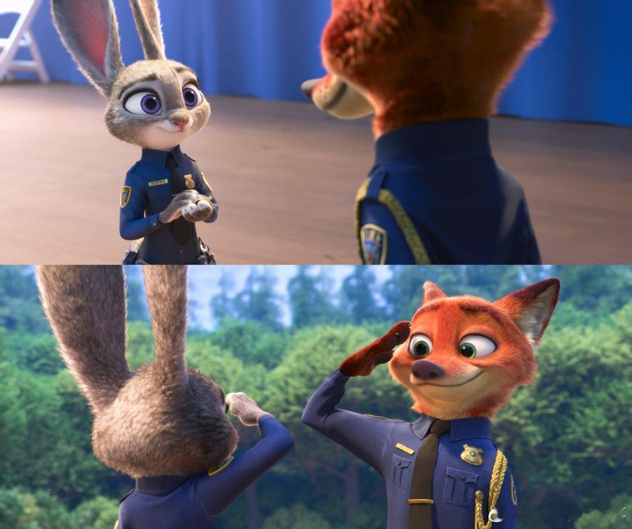 从转圈圈的雀跃到整理领结的细腻，从抬臂的自然到挽肩的顺势，朱迪和尼克每步都踩在甜