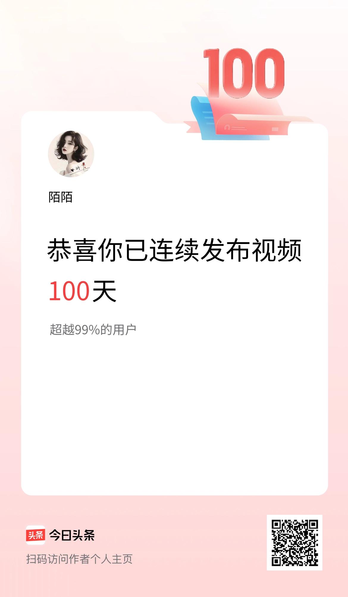 我在头条连续视频投稿100天
