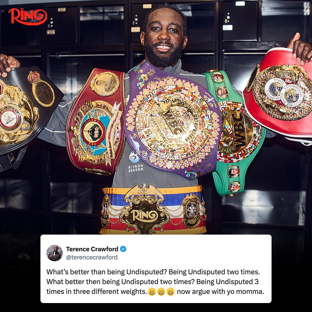 拳坛速递 特伦斯·克劳福德（Terence Crawford）暗示回归？“有什么