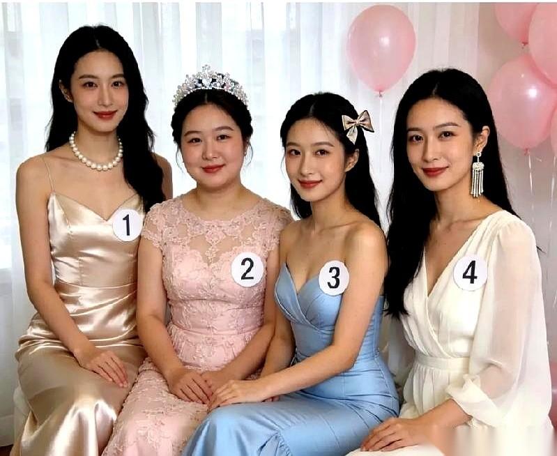 总有人喜欢在这种大喜的日子里，玩“找不同”的游戏。
哪个伴娘比新娘好看？
谁的气