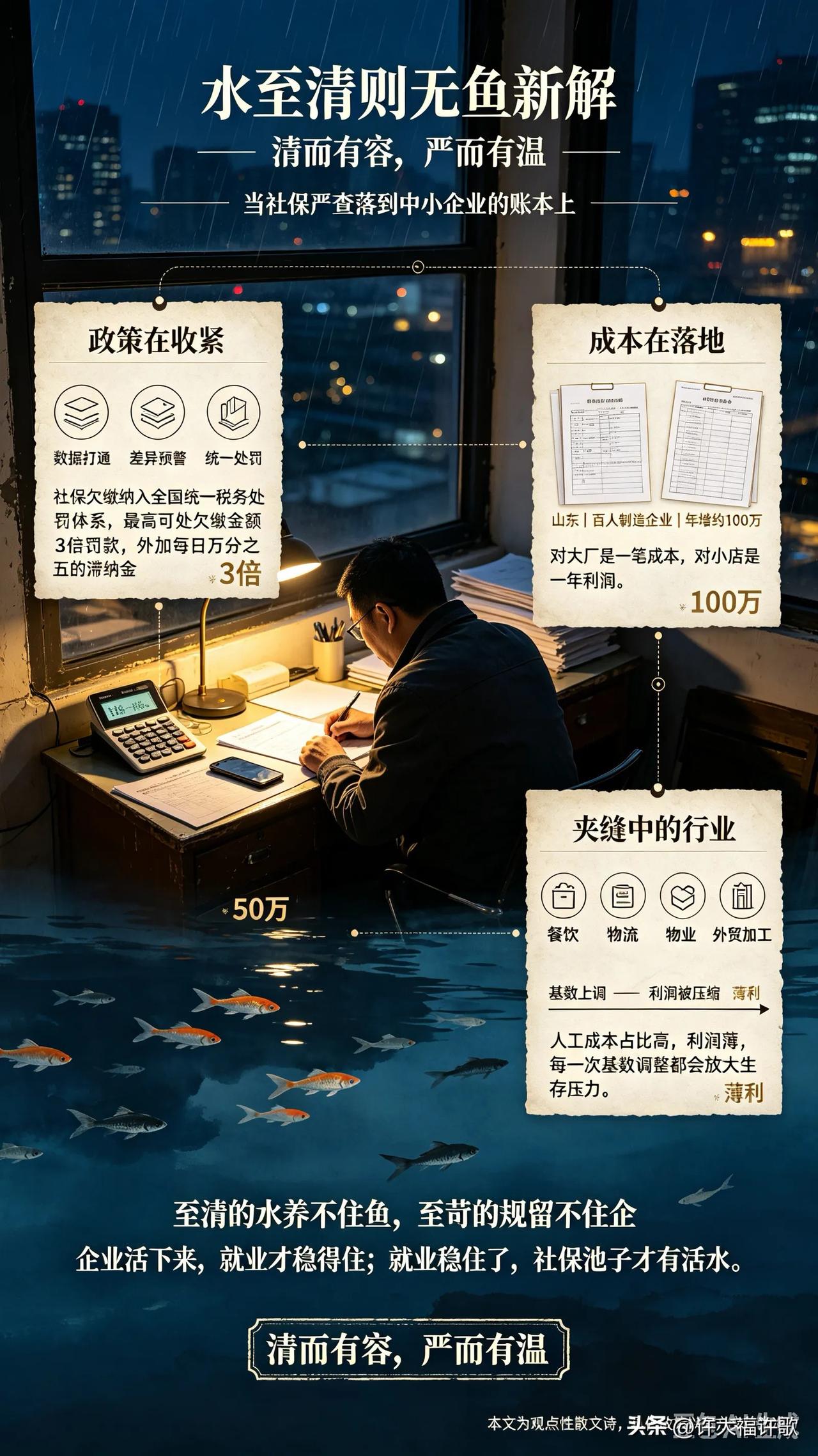 水至清则无鱼新解——
老祖宗把一句话传了千年：水至清，则无鱼。
从前总当是圆滑的