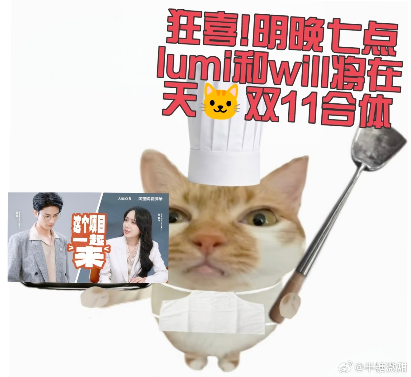 天猫双11百大爆款清单发布CP售后天花板来了！Lumi与Will再度同框，刘畅张