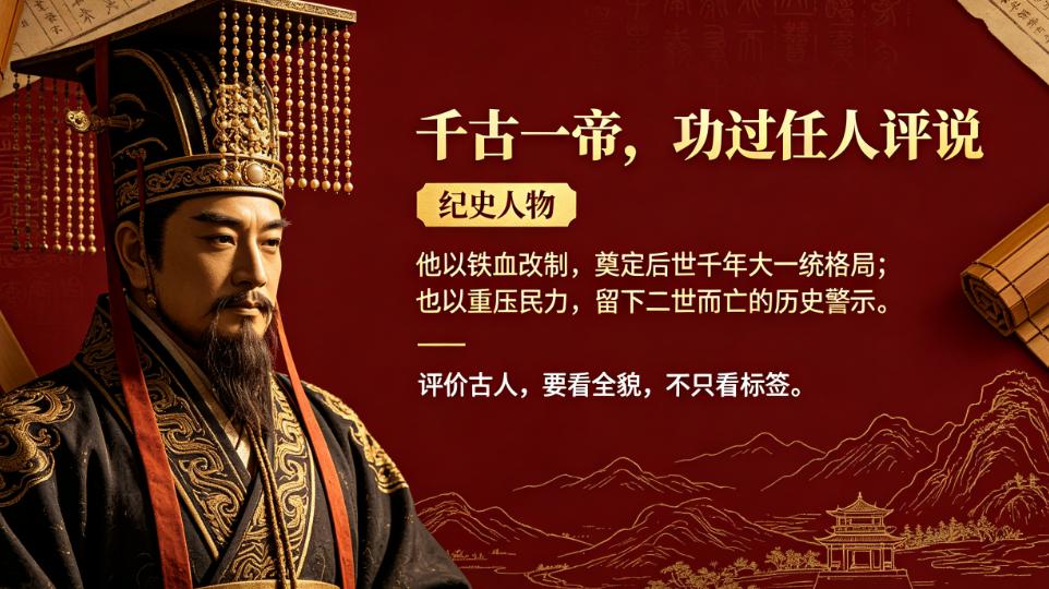 世人骂了秦始皇两千年。
教科书说他残暴、民间传他嗜杀、史书骂他苛政。
可真正翻开