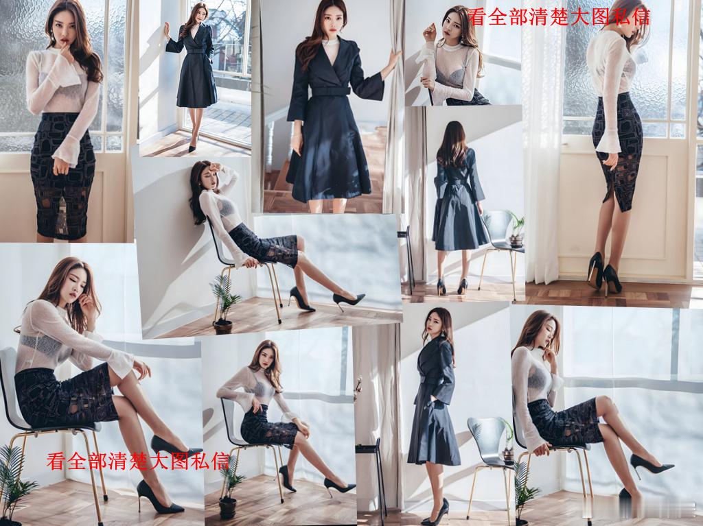 黑色高跟鞋肉色丝袜... 