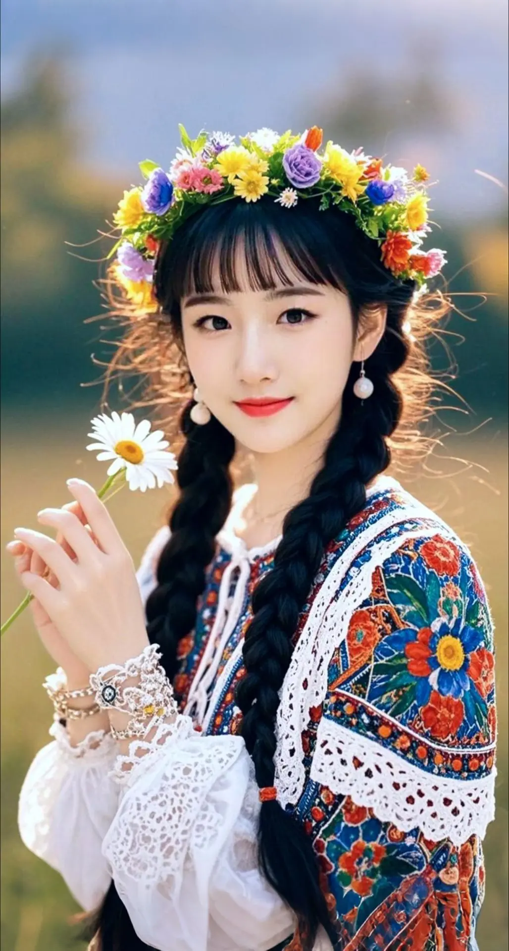 AI扩图 AI花漾少女