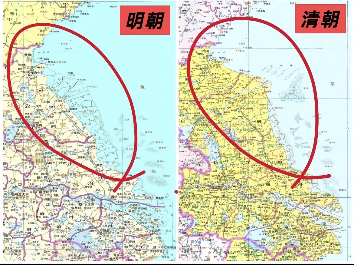 看看黄河从明朝到清朝造了多少陆地？

黄河是能够持续造地的，原因就在于黄河每年会