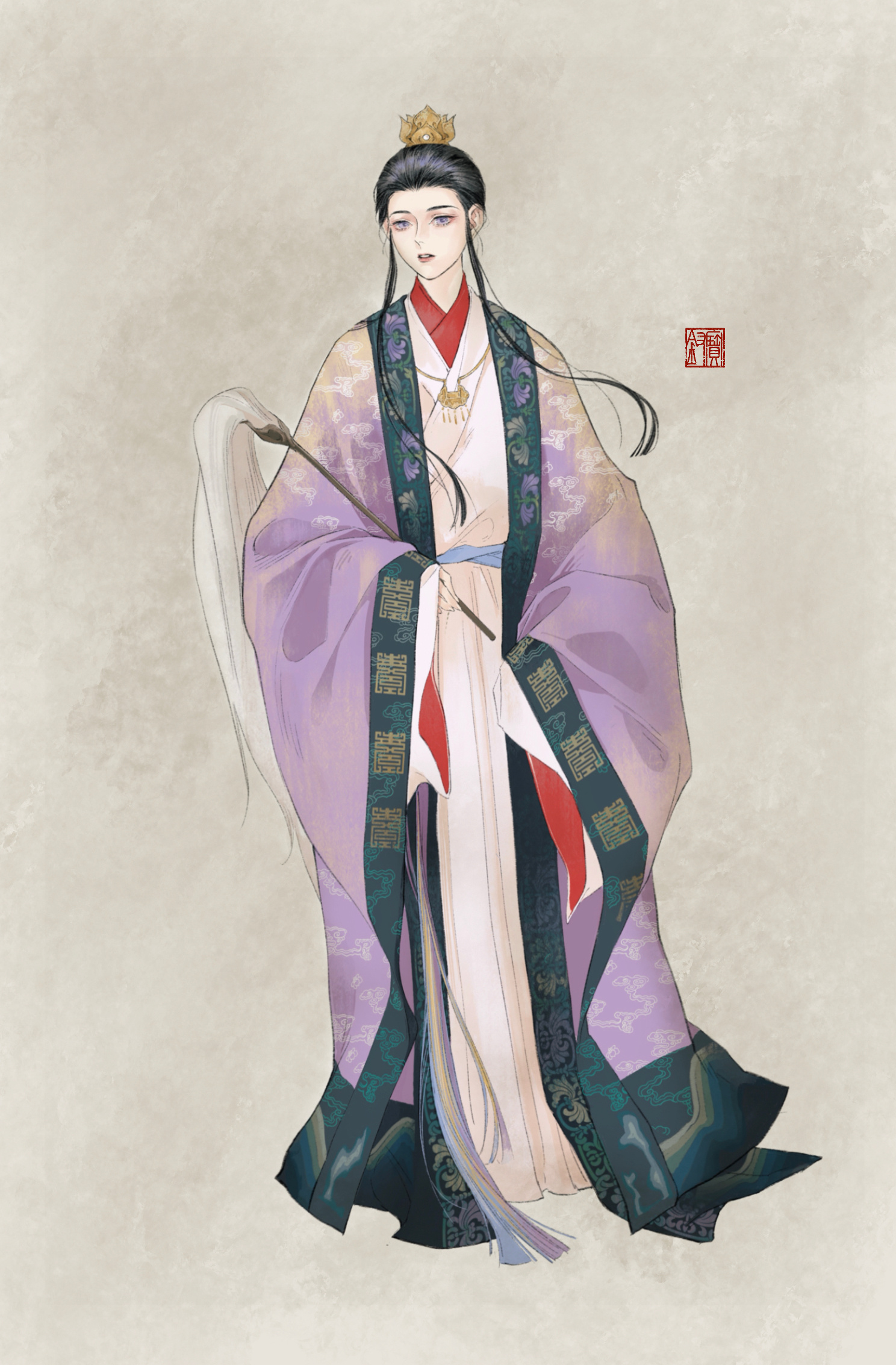 4175【】心净如冰雪，身轻似碧云*是穿法衣的道士塑宝钗 