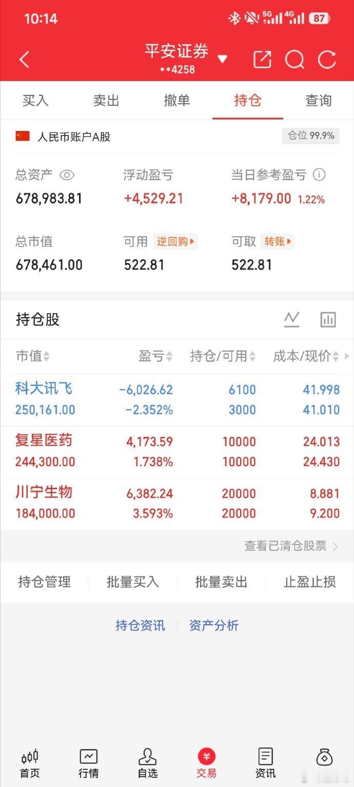我成功率百分之八十以上，就因为科大现在小亏，有人说我是骗子。那我直接加仓，我倒要